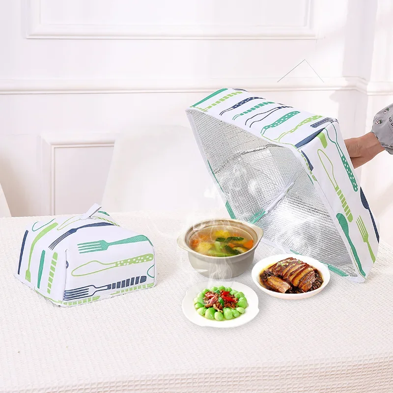 Portable Hot Aluminum Foil  Food Cover Foldable Food Covers Keep Warm Dishes Insulation Kitchen Gadgets Accessories random color