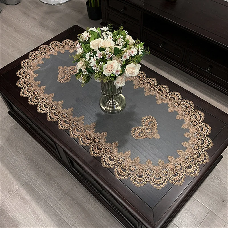 Oval Coffee Table Tablecloth Lace Table Runner Home Dining  Living Room Center Table Cover Centerpiece Decor