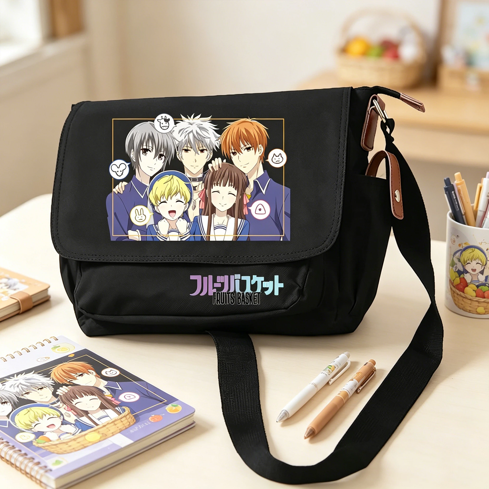 

Сумка через плечо с рисунком аниме Fruits Basket, женская сумка через плечо из оксфордской ткани, маленькая дорожная сумка-книжка, милый школьный рюкзак, сумка-мессенджер для девочек