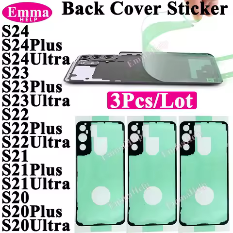 3Pcs Back Battery Cover Sticker For Samsung S22 S23 S24 Plus S20 S21 Ultra Rear Cover Adhesive Glue Tape Waterproof Seal Tape