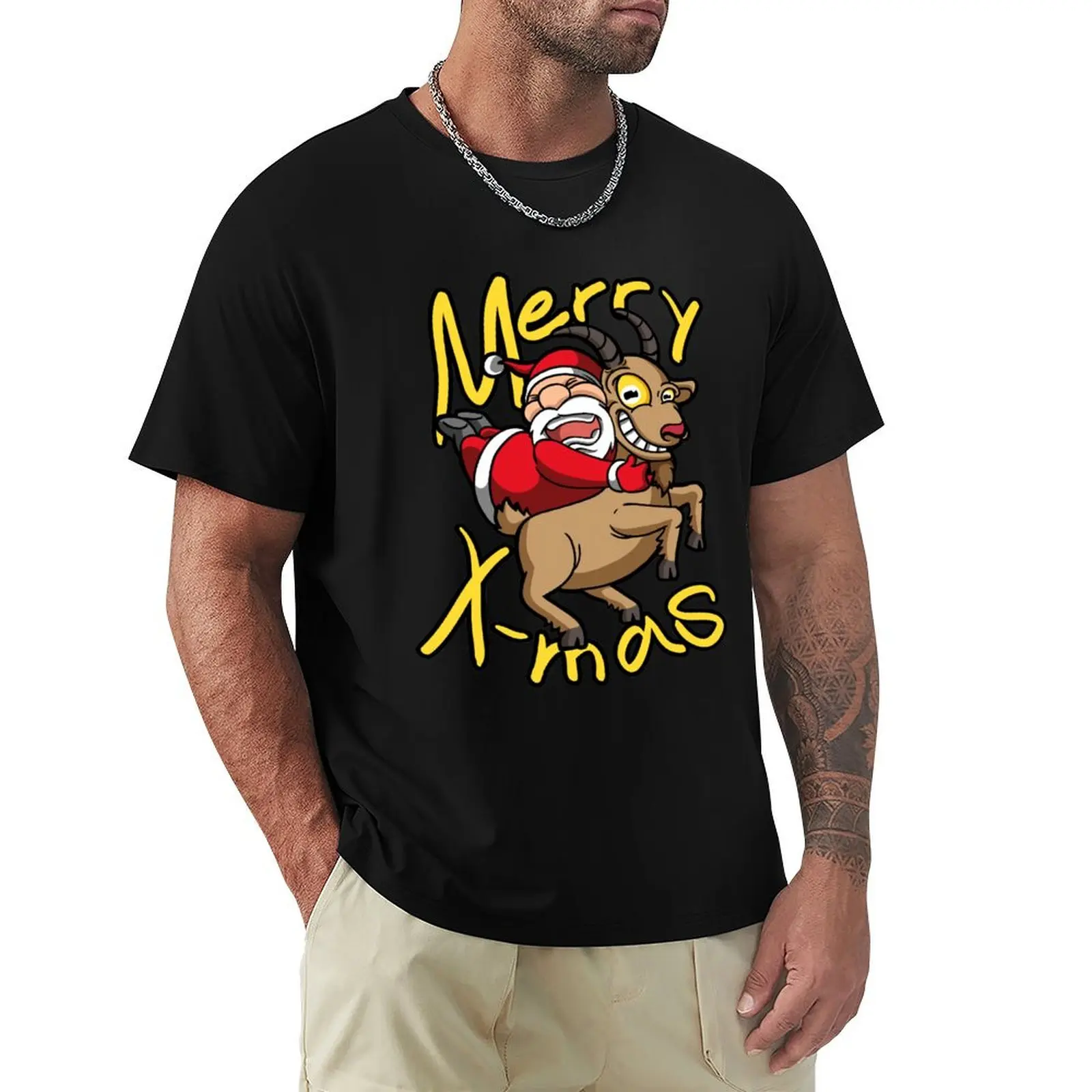 

Christmas Goat Design T-Shirt summer clothes anime clothes designer shirts summer 2025 mens t shirts top quality