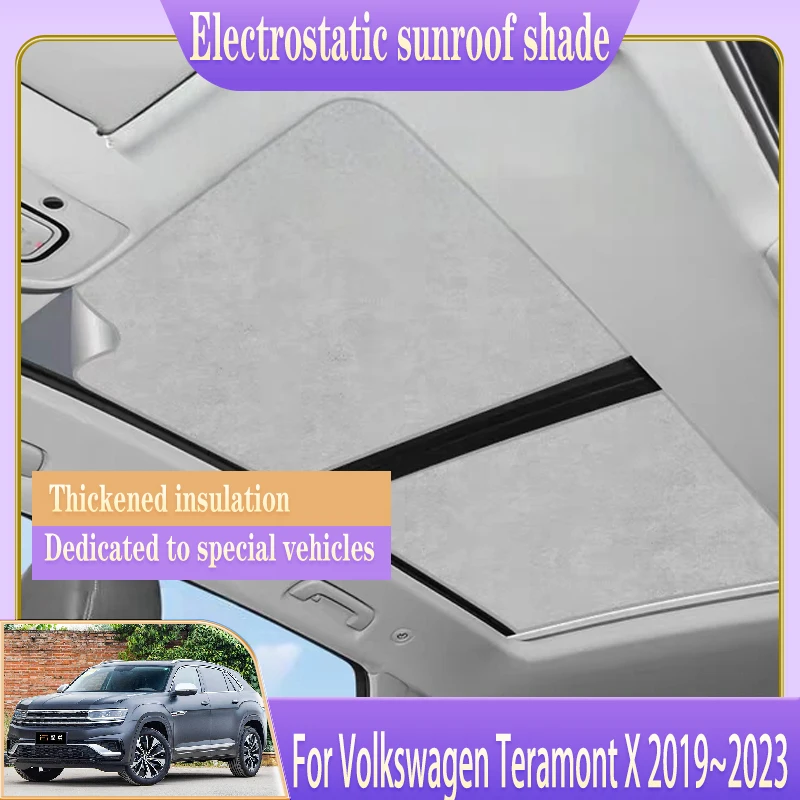 

Car Insulation Sunshade For Volkswagen VW Teramont X 2019~2023 Electrostatic Adsorption Skylight Shading Sunroof Auto Accessory