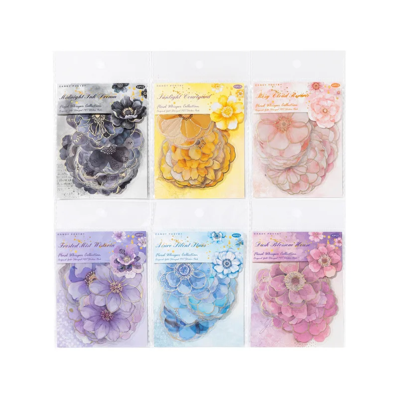 

6 упаковок/1 набор: Декоративные наклейки Kawaii «Шепот цветов» для дневников и скрапбукинга