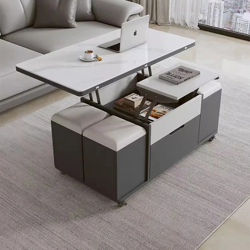 طاولات القهوة الحديثة متعددة الوظائف رفع تصميم علوي تخزين طاولات القهوة المميزة فريدة من نوعها العصرية ميسا سنترو الأثاث القابل للرفع