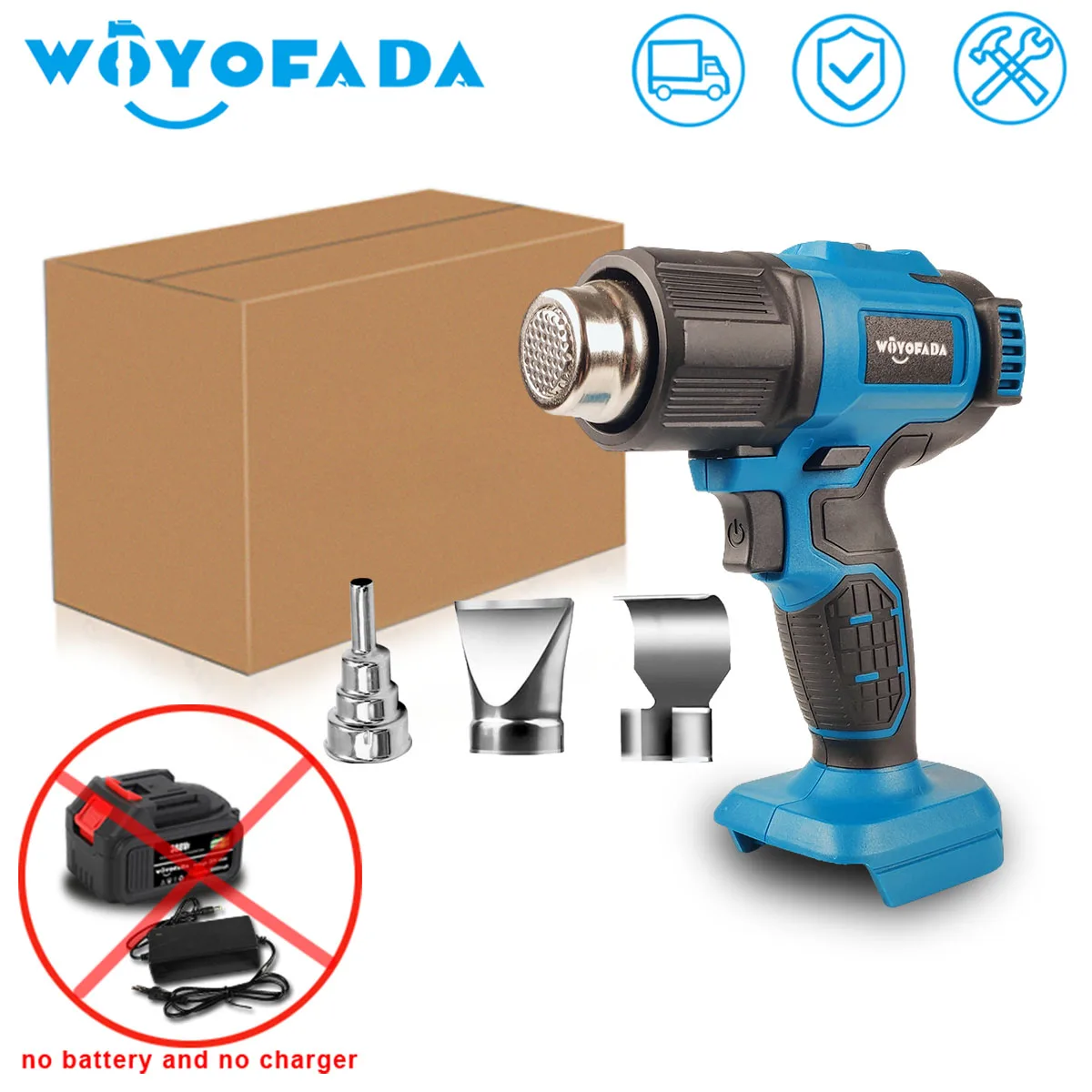 18V Cordless Heat Gun Professional Hot Air Gun for DIY Stripping Paint Shrinking Power Tool for Makita 18V Battery (no battery)