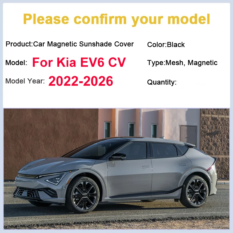 Car Sunshade For Kia EV6 Accessories 2025 2022-2026 Anti-direct Sun Visor Privacy Curtain Cover Curtain UV Protector Sunshades