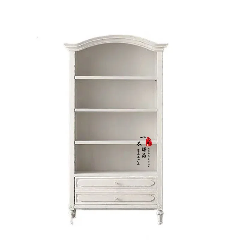 

American solid wood bookcase light luxury children's floor-to-ceiling small bookshelf wine cabinet Nordic