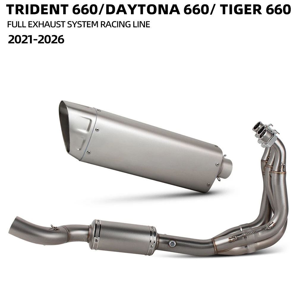 Sistema de escape Tiger Sport 660 para Triumph Daytona 660, Tiger Sport 660, Trident 660 2021-2026, tubo de escape de motocicleta, colector de escape de carreras