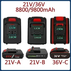 New 21V 36v Battery 9.8Ah Electric drill tool rechargeable lithium battery electric screw driver electric drill Li-ion battery