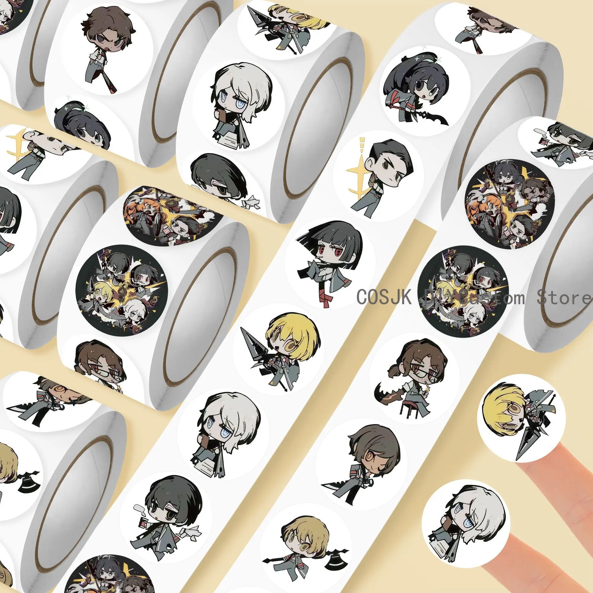 500 pegatinas de anime Limbus Company Yi Sang Q Version en rollo, para decorar portátiles, sobres, álbumes de recortes, coches, motocicletas, regalo para estudiantes