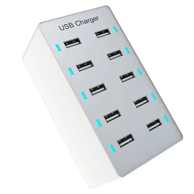 

1 PCS Fast Charge Hub 10 Port Fast Charge Charging Desktop Dock White (US)