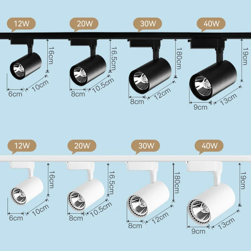 Projecteur LED sur rail pour la maison, système d\'éclairage sur rail, luminaire de plafond, spot de cuisine, ensemble de lampes