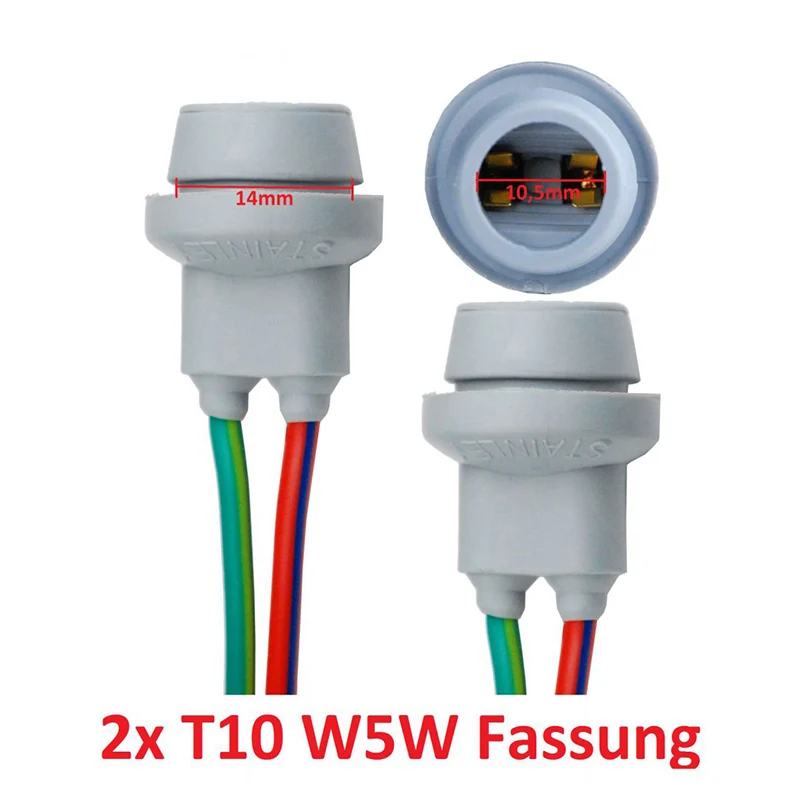 HOT-2X T10 Socket W5W Adapter Soft Rubber Light Lamp Holder Car Accessories Male To Female Wire Connector With Cable,2X T10 Sock