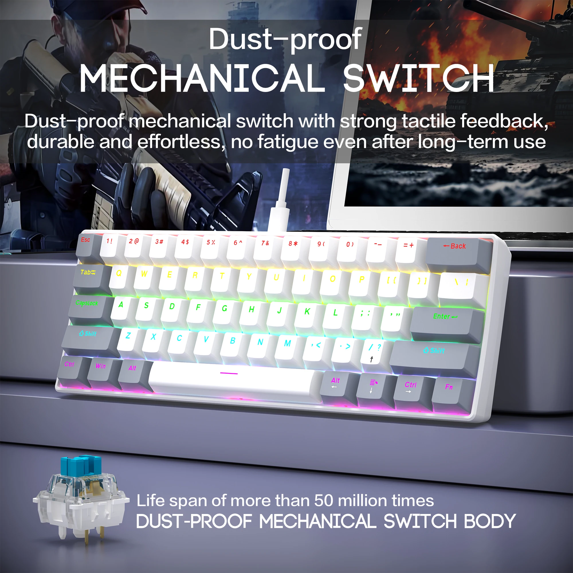 60% Wired RGB Mechanical Gaming Keyboard