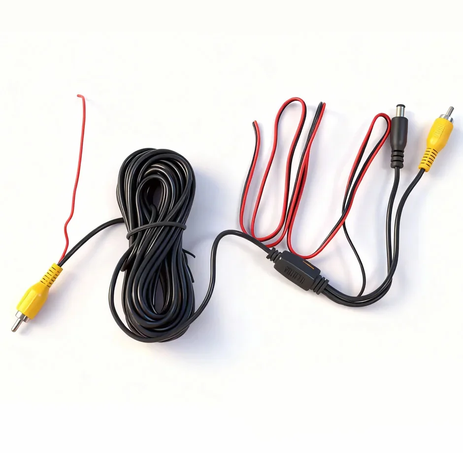 RCA AV Cord 6.5M Video Cable with DC Power 5.5mm Connector for Rear View Backup Camera  Reverse Cam Car Multimedia Monitor..