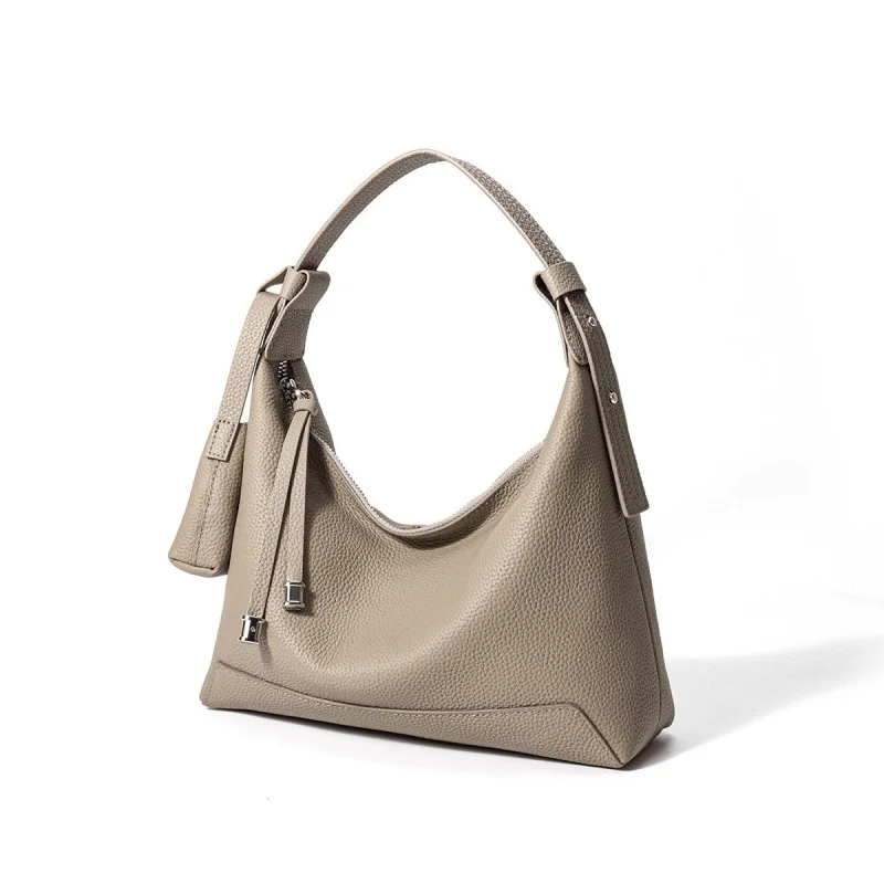 حقيبة يد كبيرة السعة من جلد البقر حقيبة كتف من الجلد الأصلي حقيبة نسائية عصرية عبر الجسم حقيبة هوبو عالية الجودة للسيدات معروضة للبيع