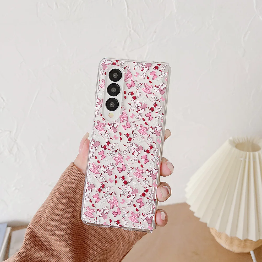 เคสโทรศัพท์ลายการ์ตูนน่ารักกราฟฟิตีน่ารักลายมิกกี้มินเน่ชัดเจนป้องกันการตกสำหรับซัมซุง zfold 3 4 5 Zzfold4/5/6ดิสนีย์เคสที่น่ารัก