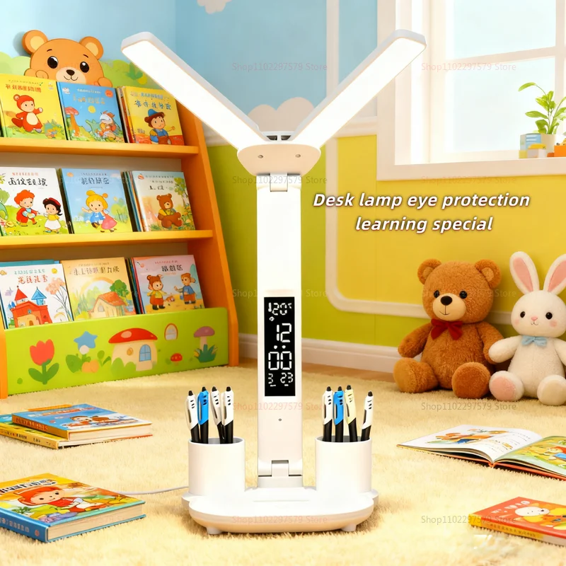 مصباح مكتبي LED قابل لإعادة الشحن يعمل باللمس يعتم حماية العين بجانب السرير ضوء قراءة للأطفال ضوء ليلي محمول للدراسة