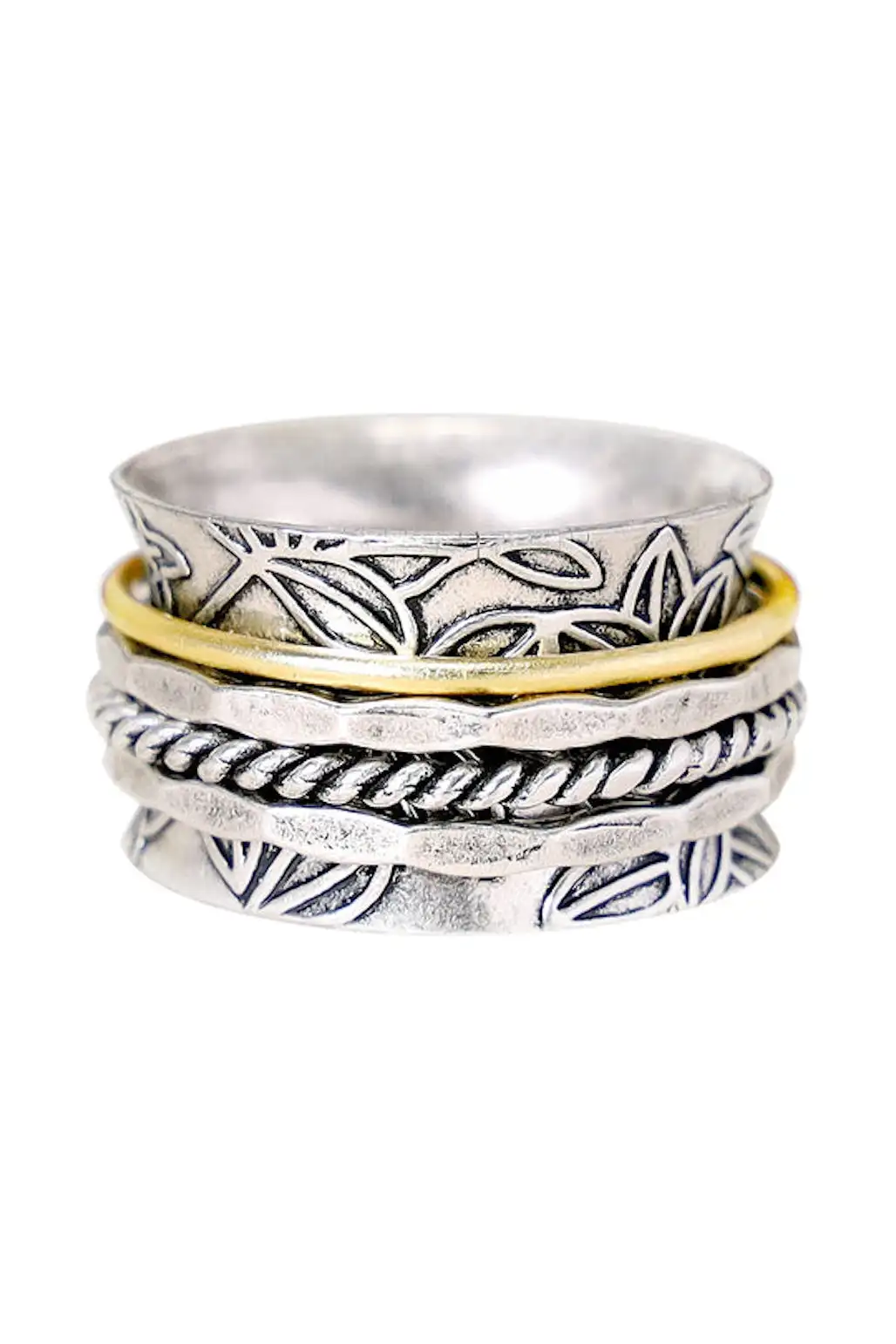 Handmade Bali Style Fidgets Spinners Rings Anti-stress Jewelry
