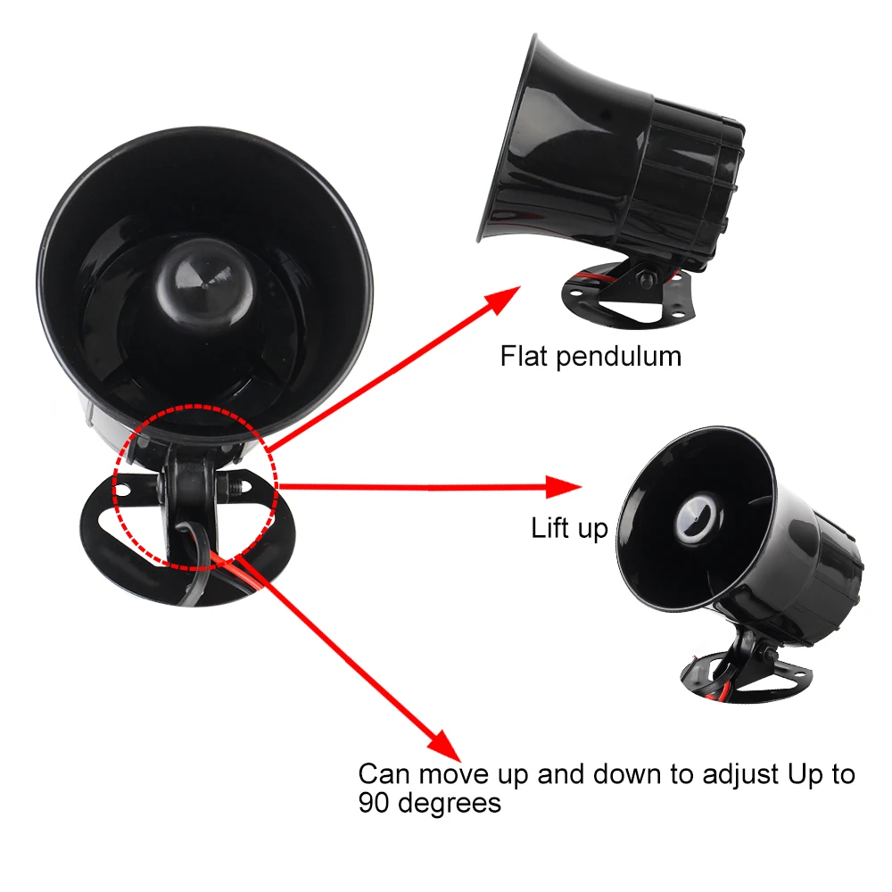 Motorcycle 3 Sounds Horn Siren Horn 110dB 12V 3 Tone Sound Loud Speaker Loud Car Horn Motorcycle Warning Alarm