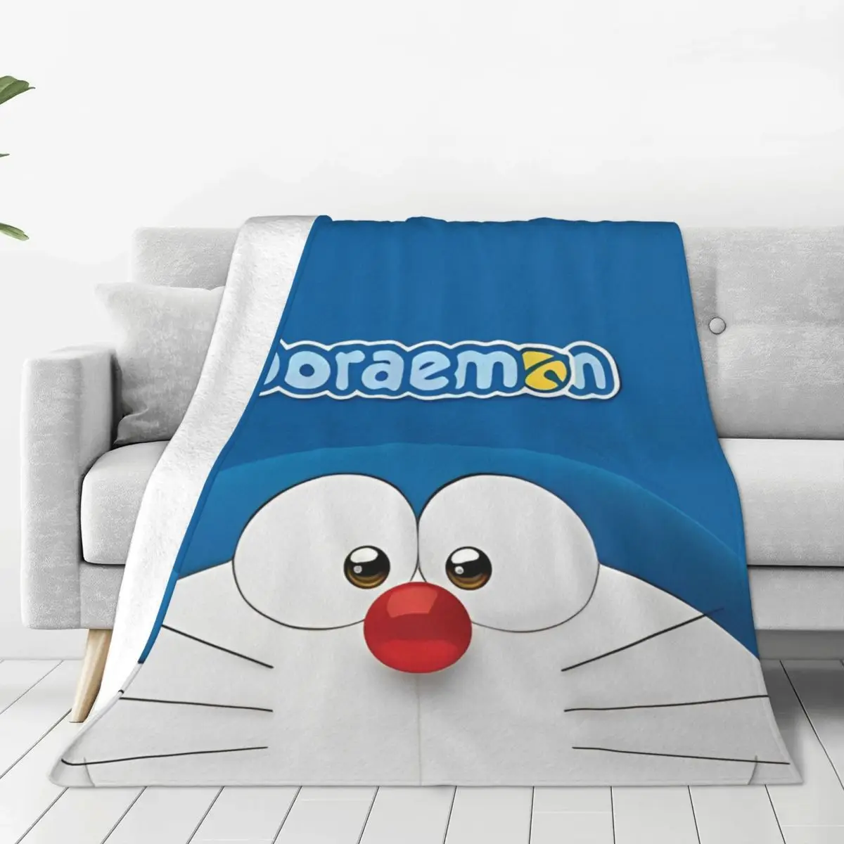 D-Doraemons Cartoon Movie Flannel Throw Blankets Blanket for Bedding Bedroom Super Warm Bed Rug