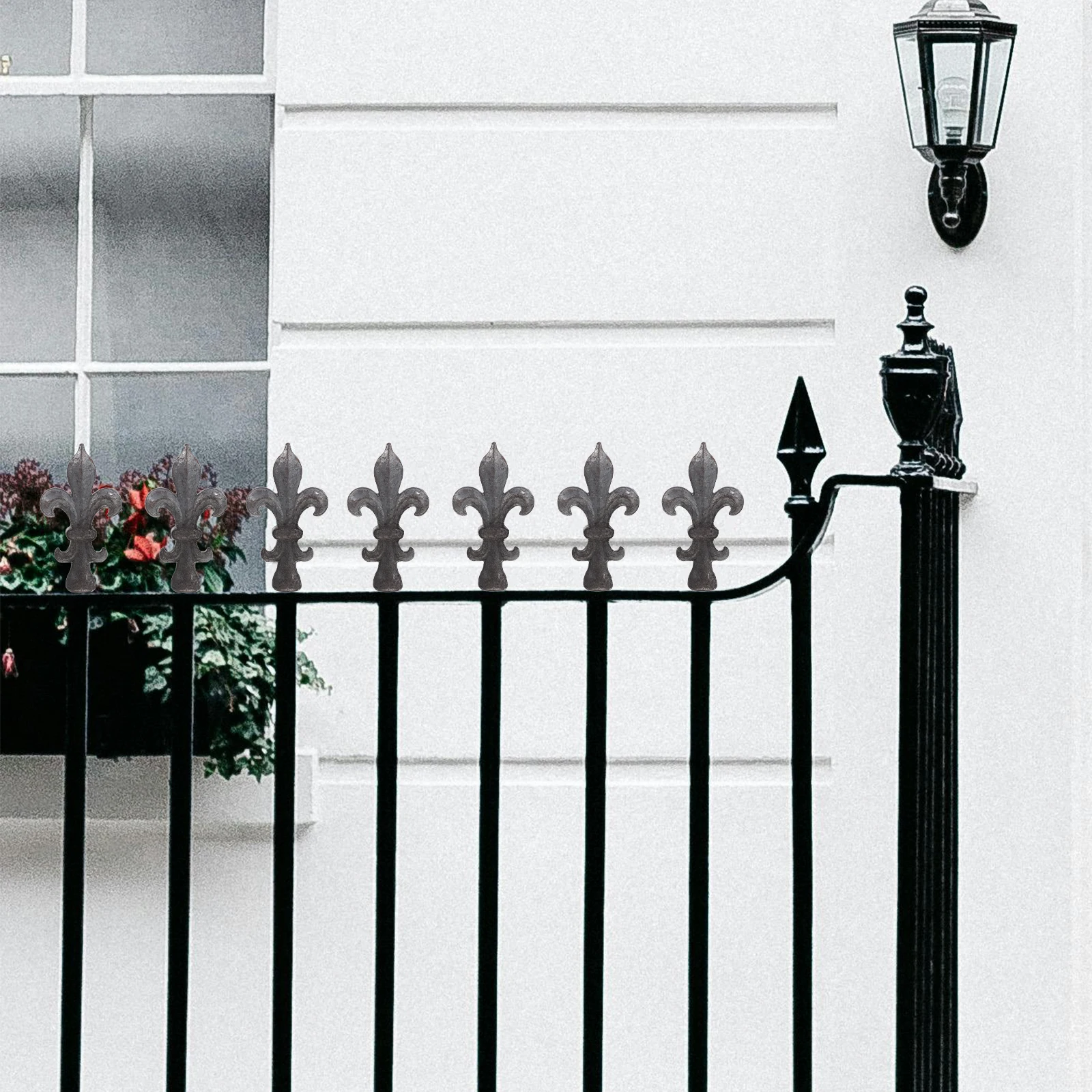 

Wrought Iron Fence Accessories Decorative Toppers Finials for Posts Heads Fence Spear Pointed Metal Garden Courtyard Park