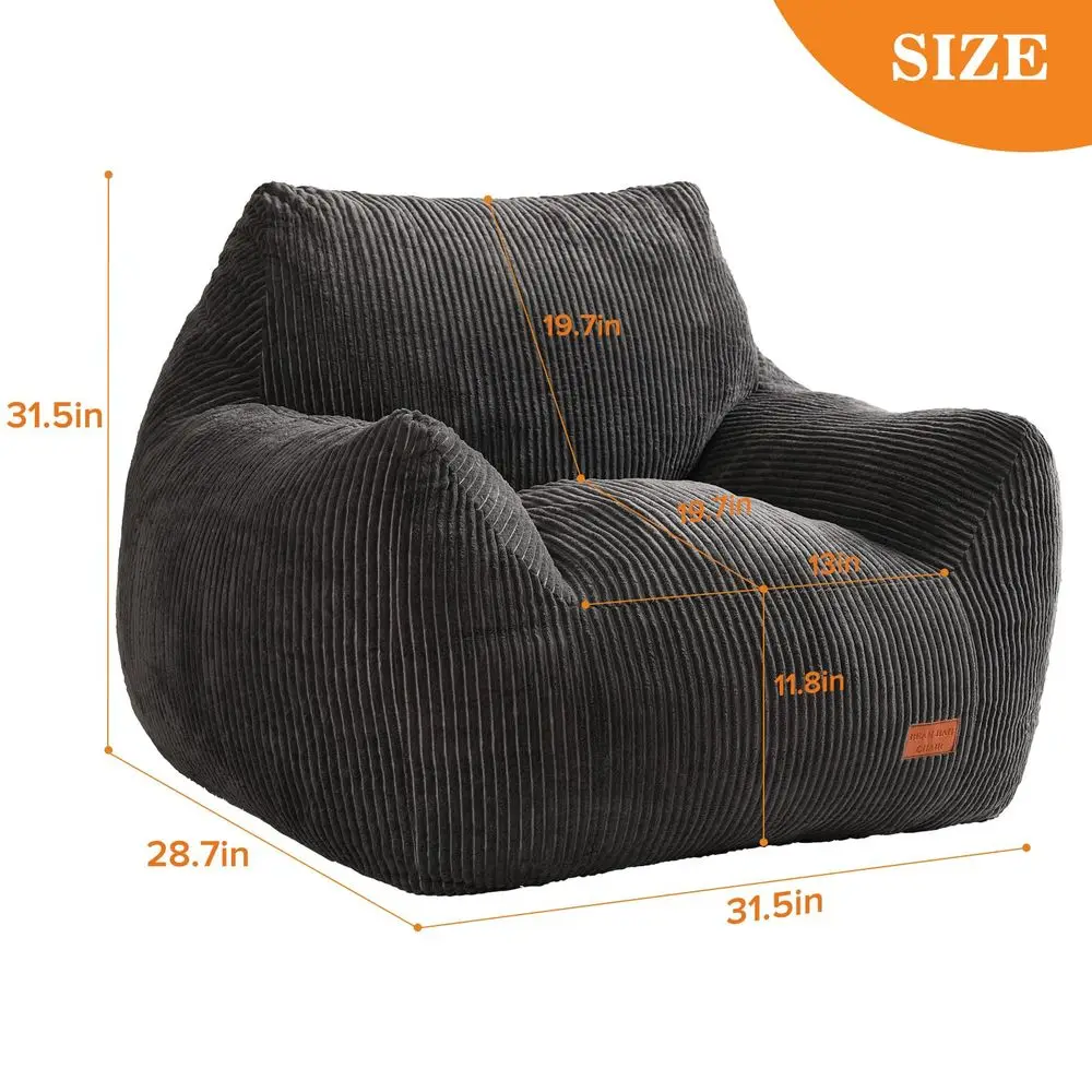 

Bean Bag Chair for Adults, Ultra Soft Living Room Bean Bag with Armrests, Stuffed BeanBag Chair for Napping, Gaming, VacuumComp