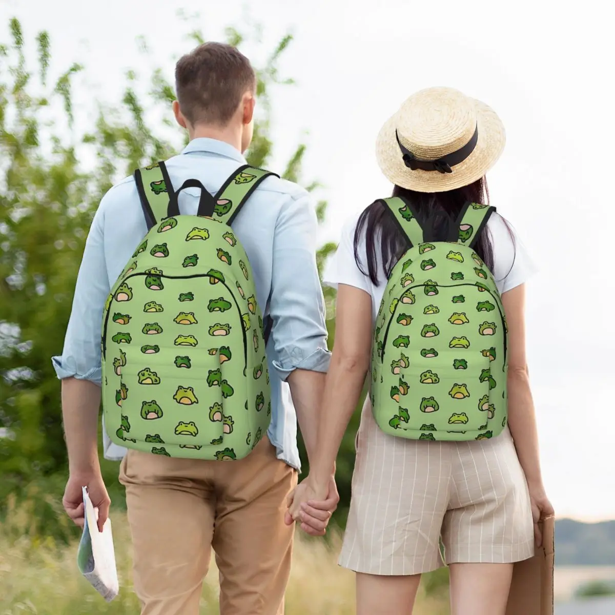 Frogs Doodle Backpack Hot Sale Daypack Large Capacity Kids BookBag School Bag Shoulder Bags for Men Women