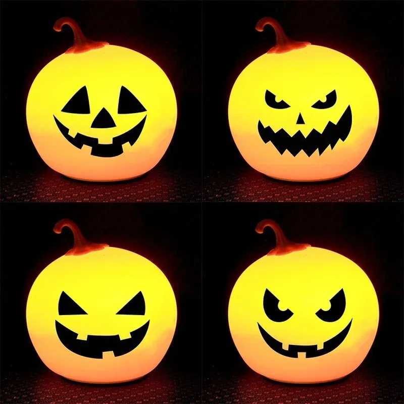 

Атмосфера Хэллоуина Торшеры Украшение Праздничная вечеринка Тыквенные лампы с зарядкой через USB Красочный индукционный художественный ночник