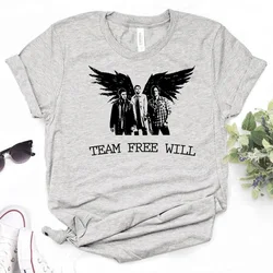 Supernatural t-shirts women anime top female Japanese clothes