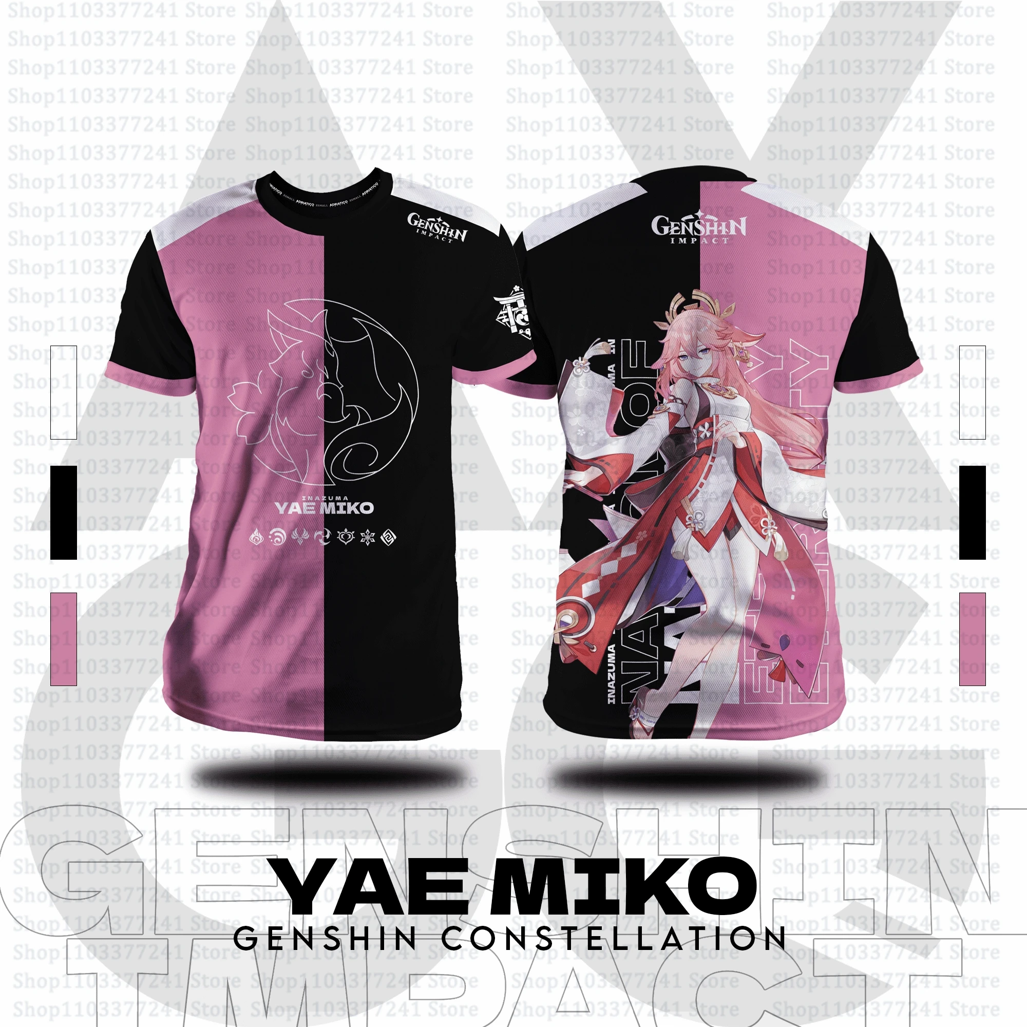 Game Genshin Impact All Role Playing T-shirts 3D Inazuma Yae Miko Print Kids Anime Tshirt Men/Women Short Sleeve O-Neck Y2k Tops