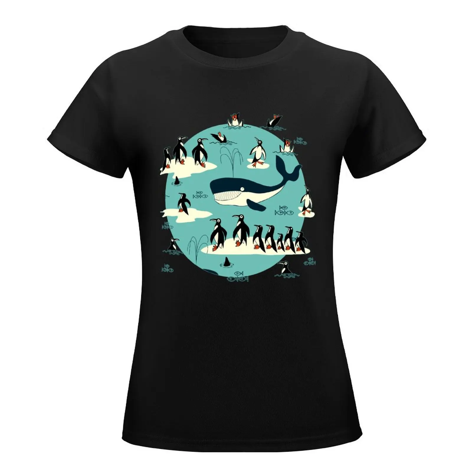 Whales, Penguins and other friends T-Shirt oversized graphics designer clothes Women luxury