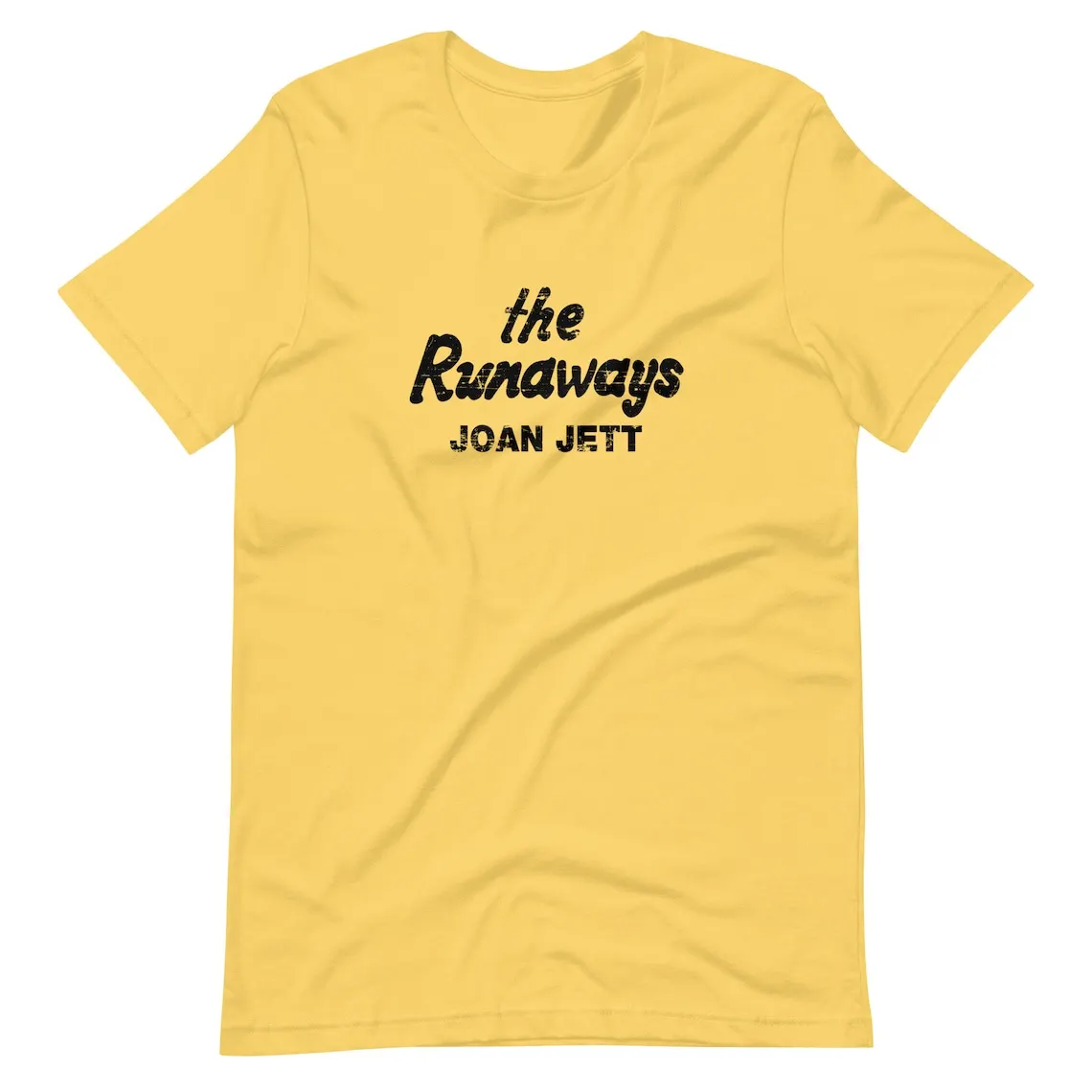 The Runaways Joan Jett Distressed Shirt Black Adult Regular Fit Crew Necked Tees Cotton Men's Printed Tops Men's clothing