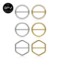 316L Medical Stainless Steel Nasal Septum Ring Round Hexagonal ZC Punk Men's And Women's Perforated Jewelry Nose Ring Earrings