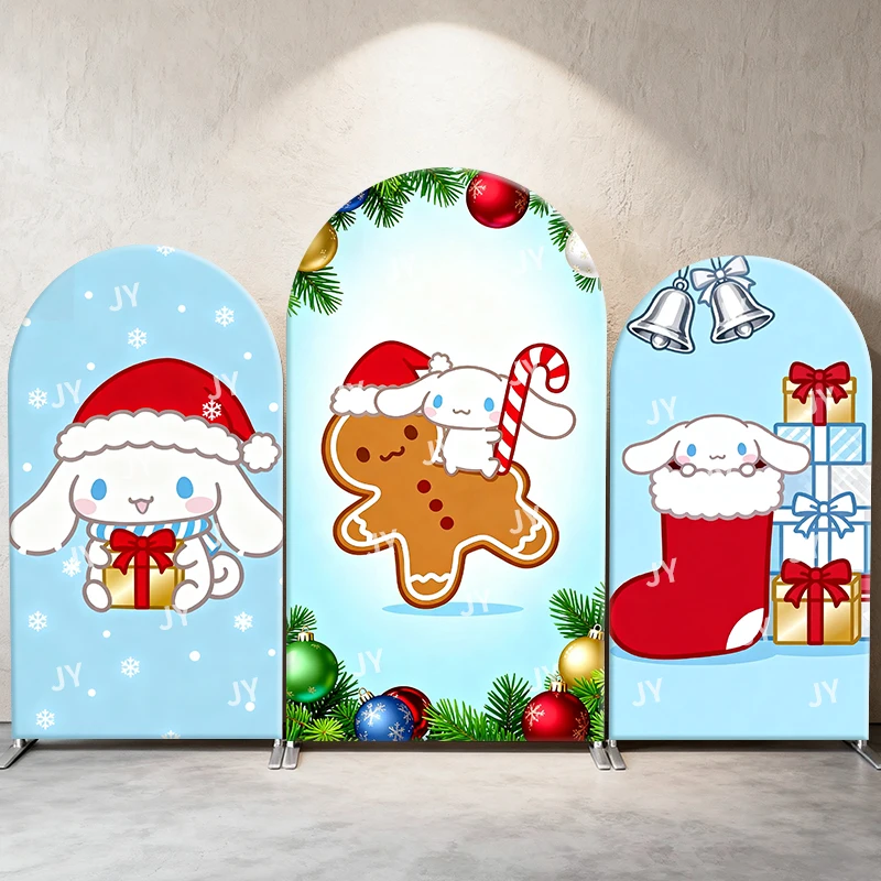 

Cinnamoroll Arch Backdrop Cover Sanrio Kids Day Party Home Indoor Decorations, Photo Props,Christmas Decoration Supplies