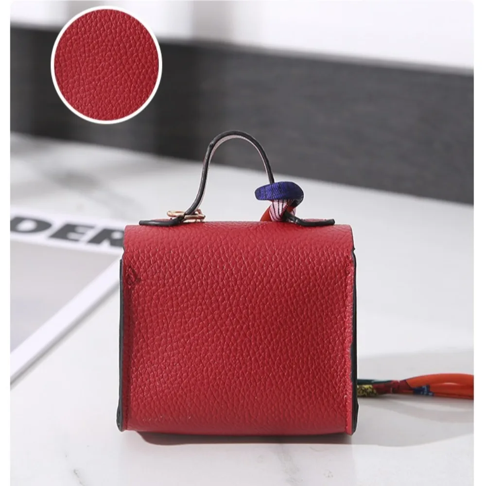 Lipstick Bag Mini Luxury Headphone Bag Coin Purse Key Ring Leather Coin Bag Fashionable Leather Mini Handbag Keychain Women/Lady