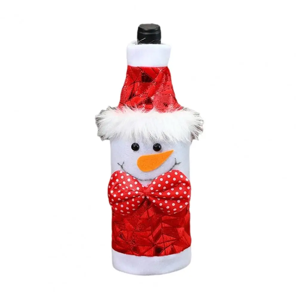 Champagne Bottle Decoration Festive Christmas Wine Bottle Covers Santa Snowman Reindeer Holiday Decorations for Wine for New