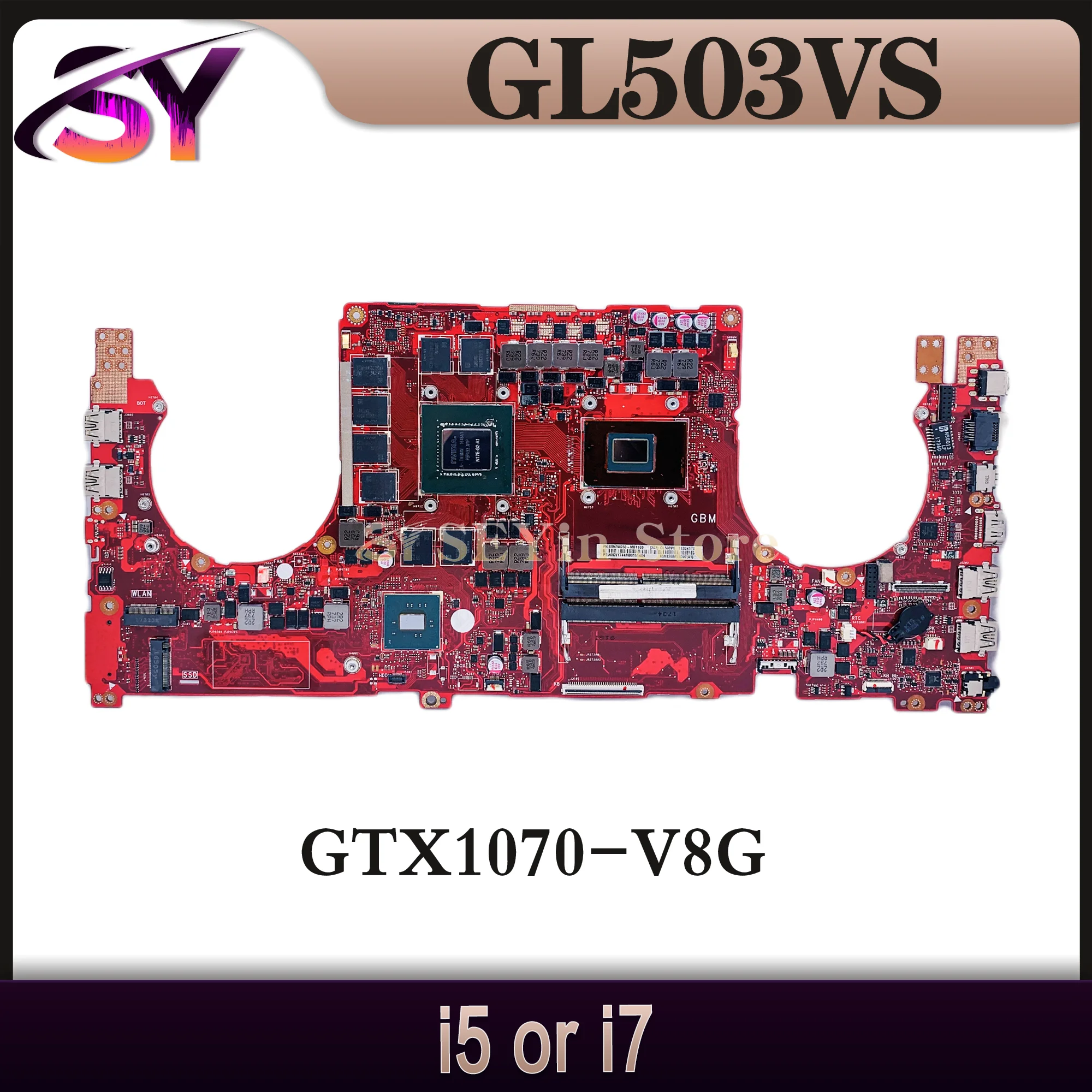 

S5AS Mainboard For ASUS ROG STRIX GL503VS Laptop Motherboard I5-7300HQ I7-7700HQ GTX1070/8G DDR4 MAIN BOARD TEST OK