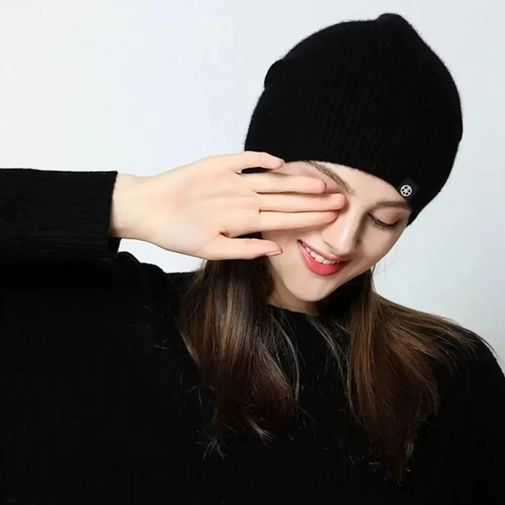 

New Fleece Lined Knitted Hat Windproof Velvet Pullover Hat Warm Ear Protection Hat Autumn Winter