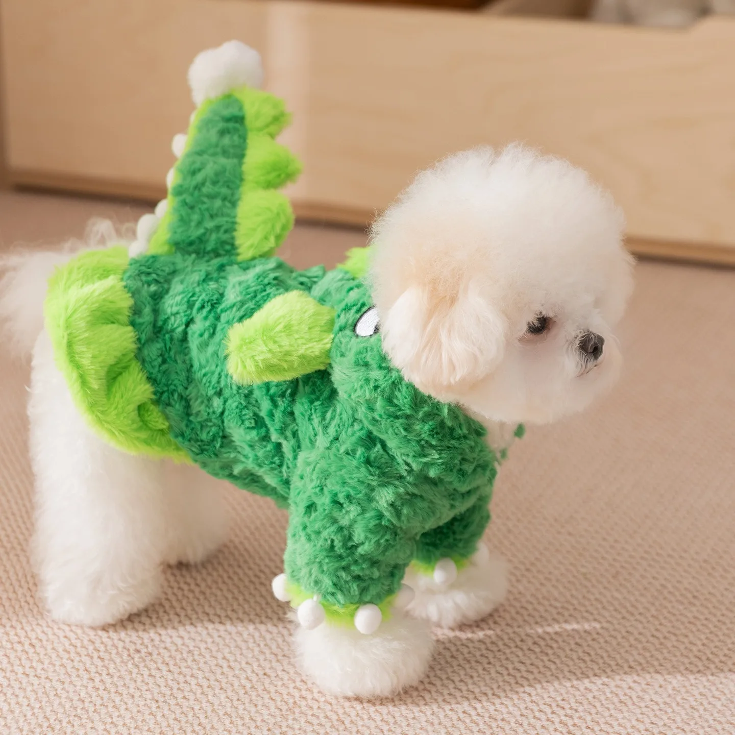 Costumes de noël pour chiens, tenues de Transformation de dinosaures en peluche, Costumes d'halloween pour chiots, vestes chaudes pour animaux de compagnie