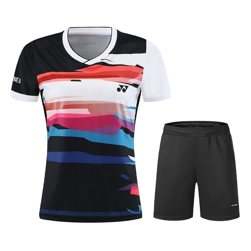 Yonex-男性と女性の通気性のあるバドミントンの服、速乾性、汗を発散させる、競技トレーニング、新しい