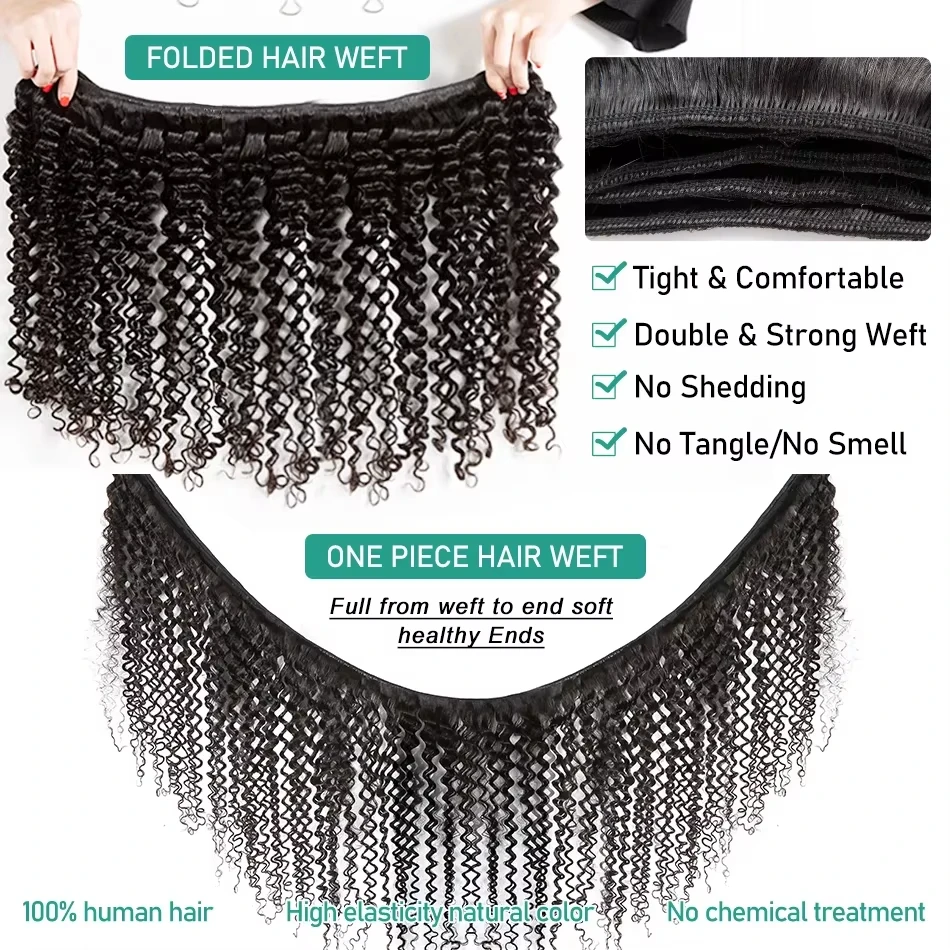 Fasci di onde profonde ricci da 10-30 pollici capelli umani vergini brasiliani non trattati estensioni dei capelli umani al 100% per le donne fasci 1/3/4 pezzi