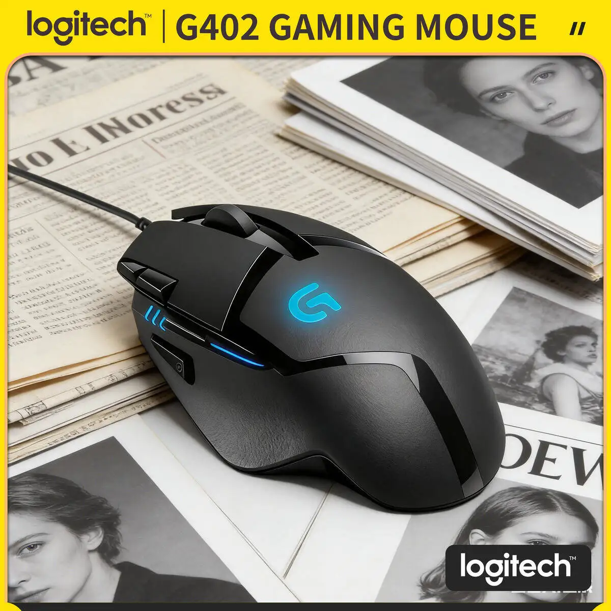 

Игровая мышь Logitech G402, 1 мс, USB-отакция, 4 регулируемых разрешения, 8 программируемых кнопок, Fusion Engine 500 IPS для геймеров FPS CS:GO