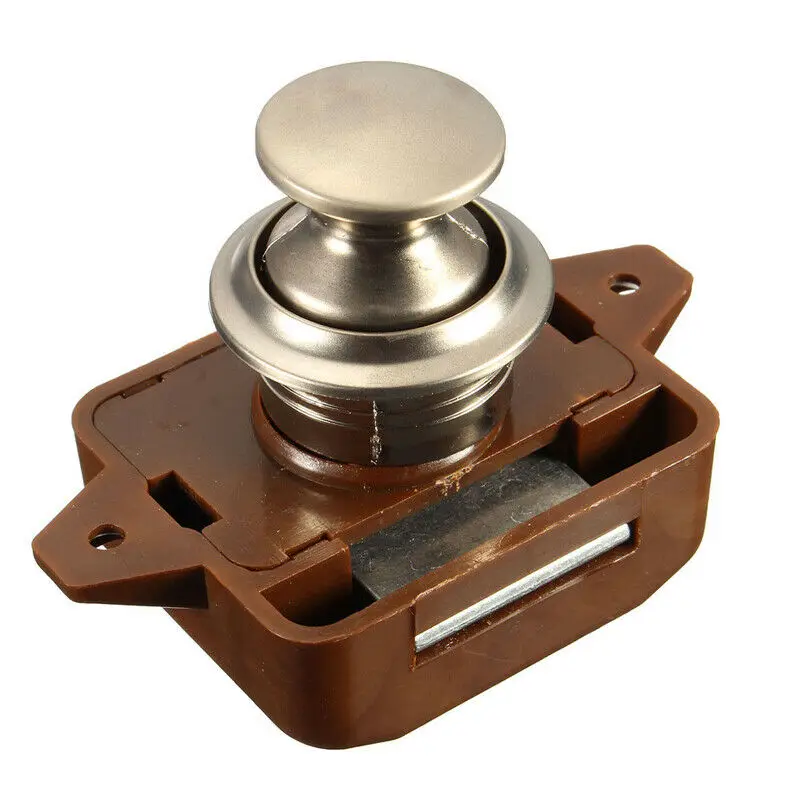 Camper Push button lock Caravan ABS & Zinc Latch Yacht Replacement Parts Latch Knob Cupboard Furniture Door Motorhome