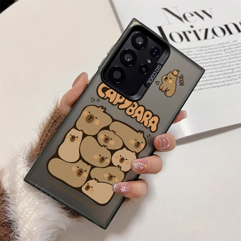 Q Version Capibala Matte Phone Case For Samsung Galaxy A73 A72 A71 A56 A55 A54 A53 A51 A36 A35 A34 A52 A50 A30 S 4G 5G Cover view 4
