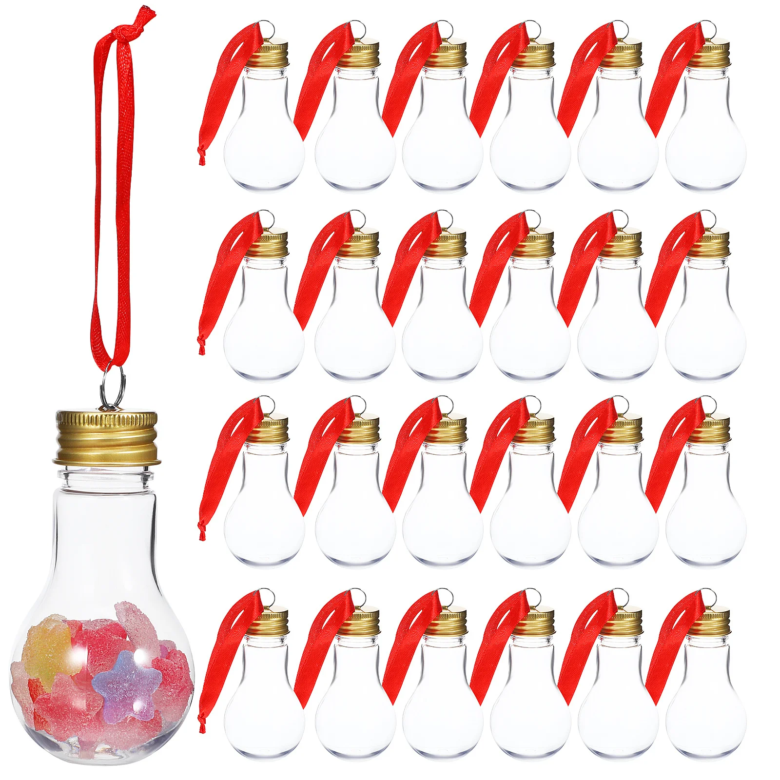 

25Pcs Clear Fillable Plastic Ornament Balls Christmas DIY Craft Decorations Home Xmas Tree Hanging 50ml Plastic Ornament Balls