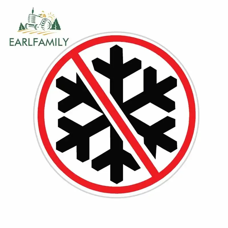 

EARLFAMILY 13cm x 13cm No Snowflakes Round Funny Hard Hat-Helmet Full Color Printed Decal Cartoon Car Sticker