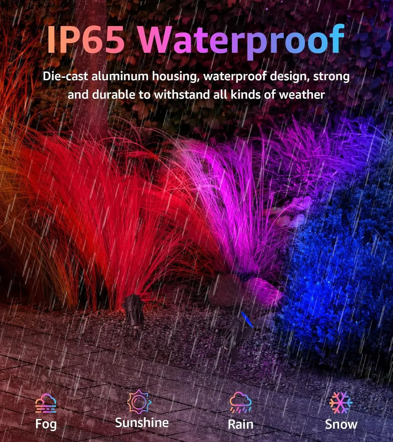 12W RGBW 색상 변경 야외 조경 조명(리모컨 포함), 마당 정원 파티오용 방수 스포트라이트, 4팩