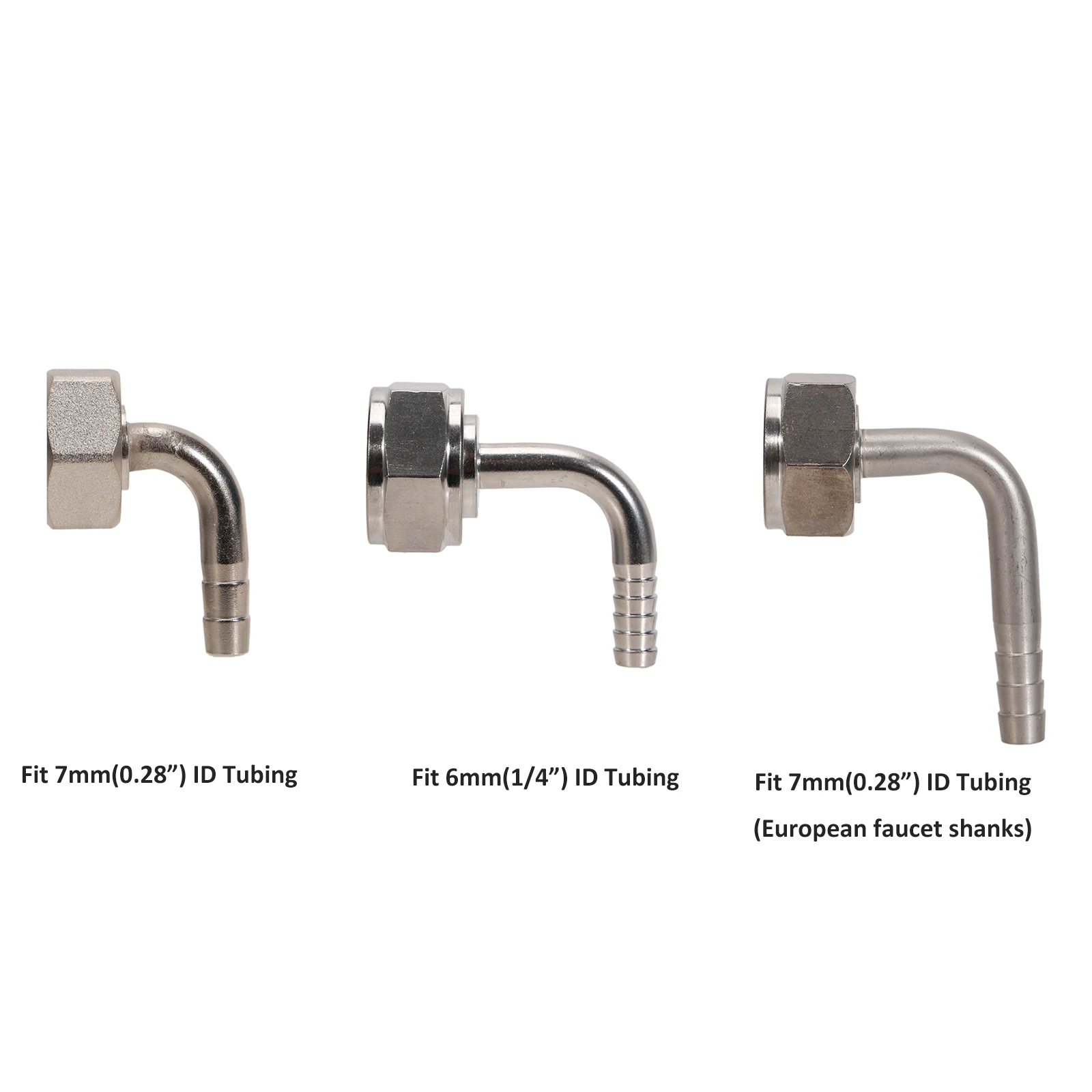 Hex Beer Nut Elbow Tail Piece & Washer for EU Beer Faucet Keg Coupler Beer Shank 7/8-14(5/8