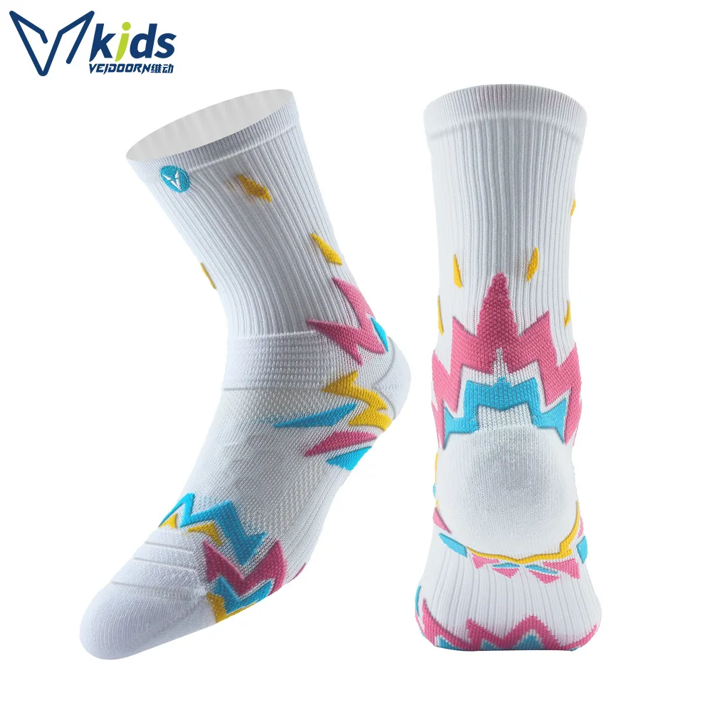 

Veidoorn Kids Sports Socks Breathable Cotton Terry Cushioned Ankle Support for Running Training Athletic Socks School Daily Wear